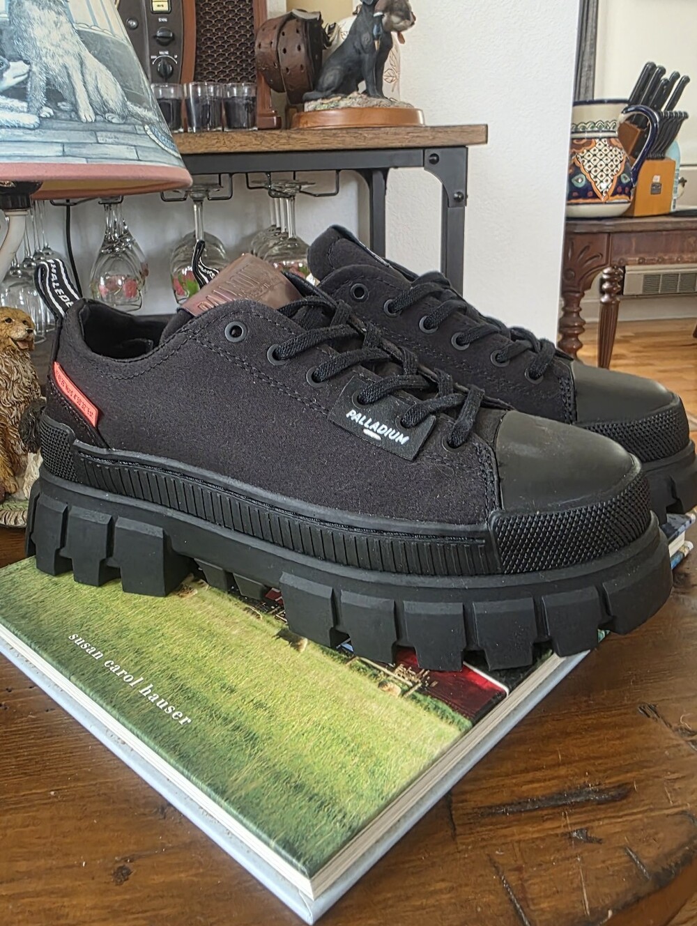 Palladium Revolt Lo TX Round Toe Platform Sneakers - Black